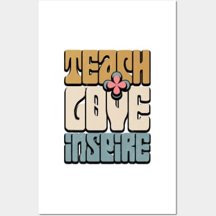 Teacher shirt, teach love inspire, back to school professor gift Posters and Art